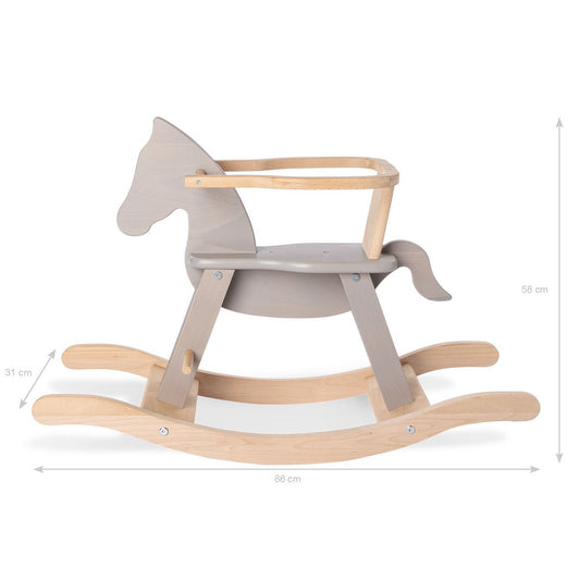 Rockelpaard "Pinolino" met ring, grijs/natuurlijk