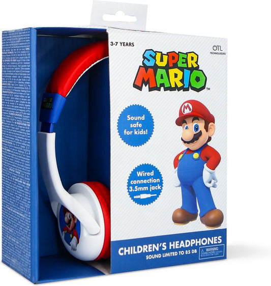 Super Mario - junior koptelefoon (wit/rood)