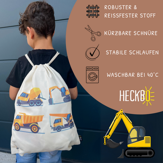 Kindergymtas Bouwvoertuigen 4 Wit