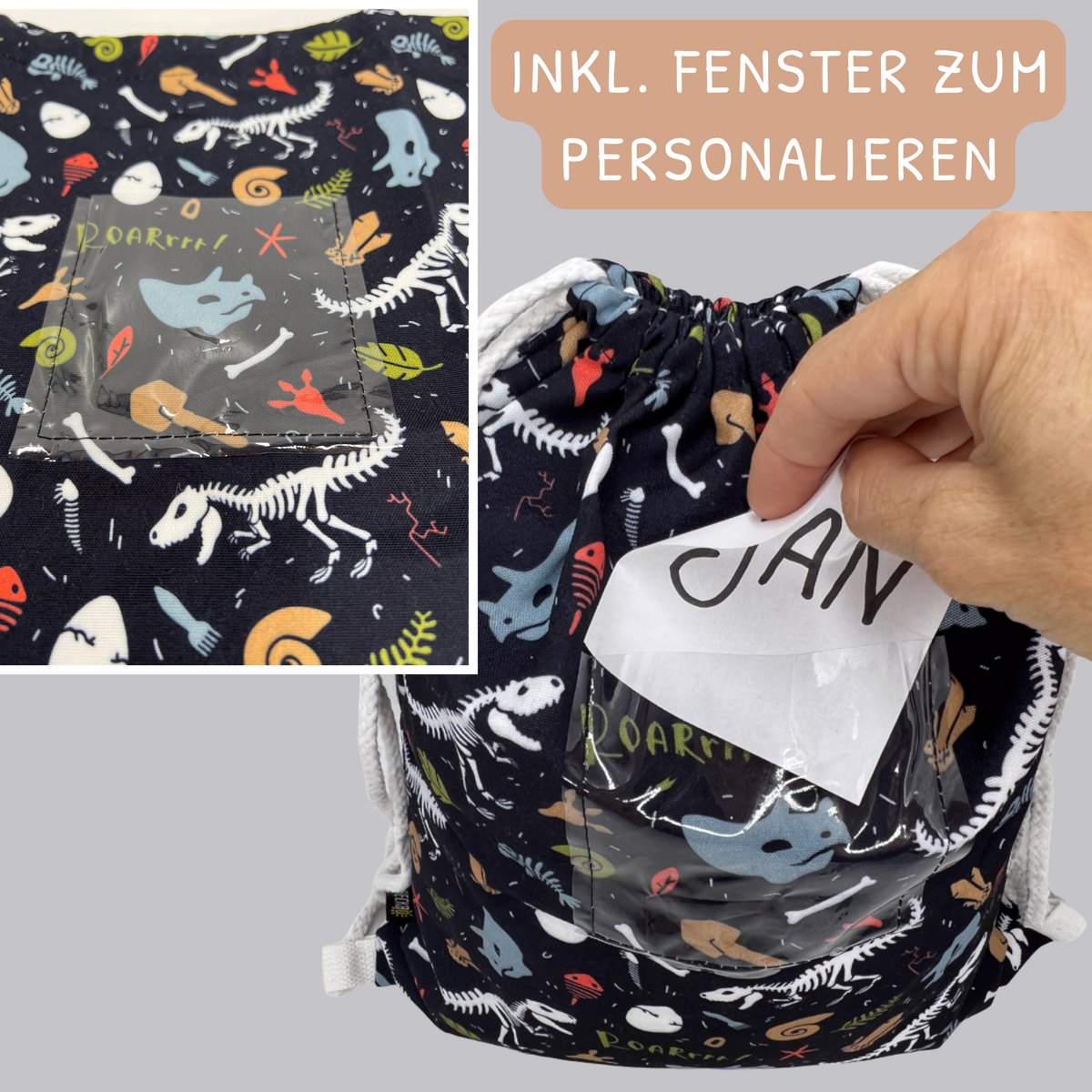 Gymnastiek voor kinderen Dino Skeleton Bag