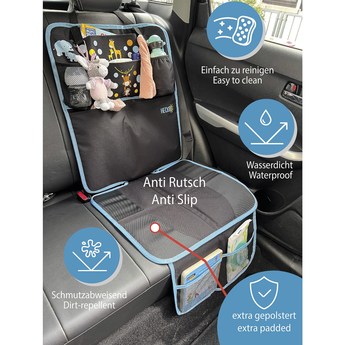 Kinderautostoel stoelhoes baby dieren mama