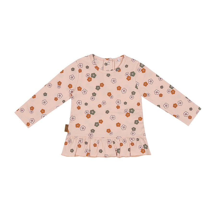 Flowerpower-shirt AOP | Roze