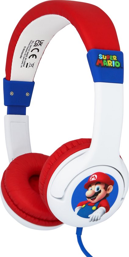 Super Mario - junior koptelefoon (wit/rood)