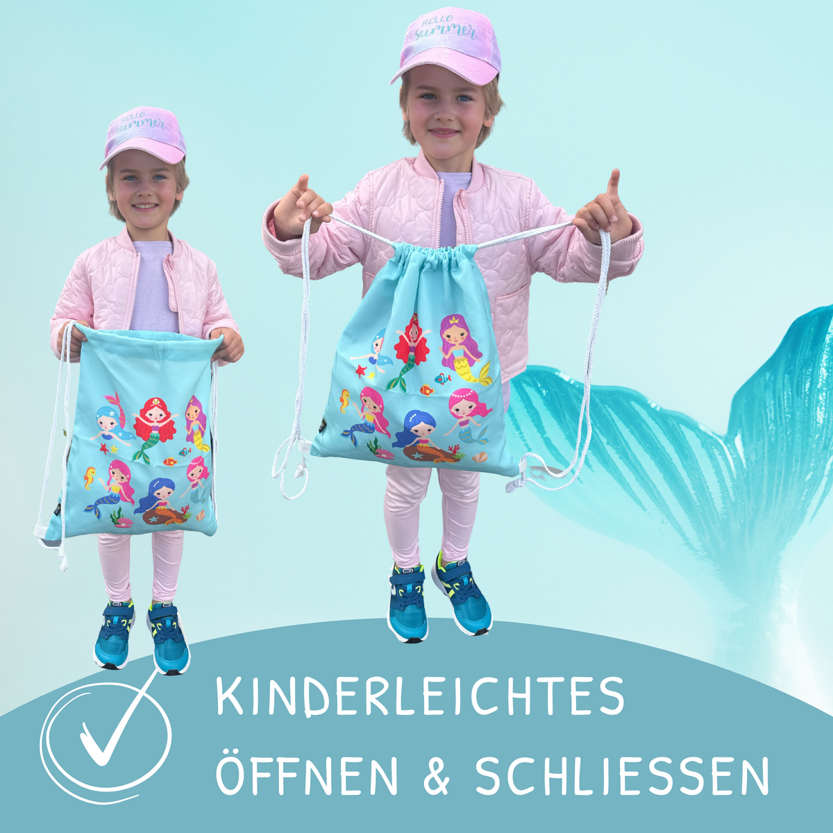 Sporttas zeemeermin turkoois