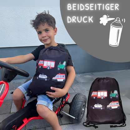 Gym Bag -auto's voor kinderen zwart
