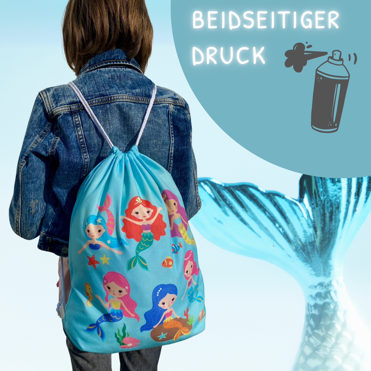 Sporttas zeemeermin turkoois