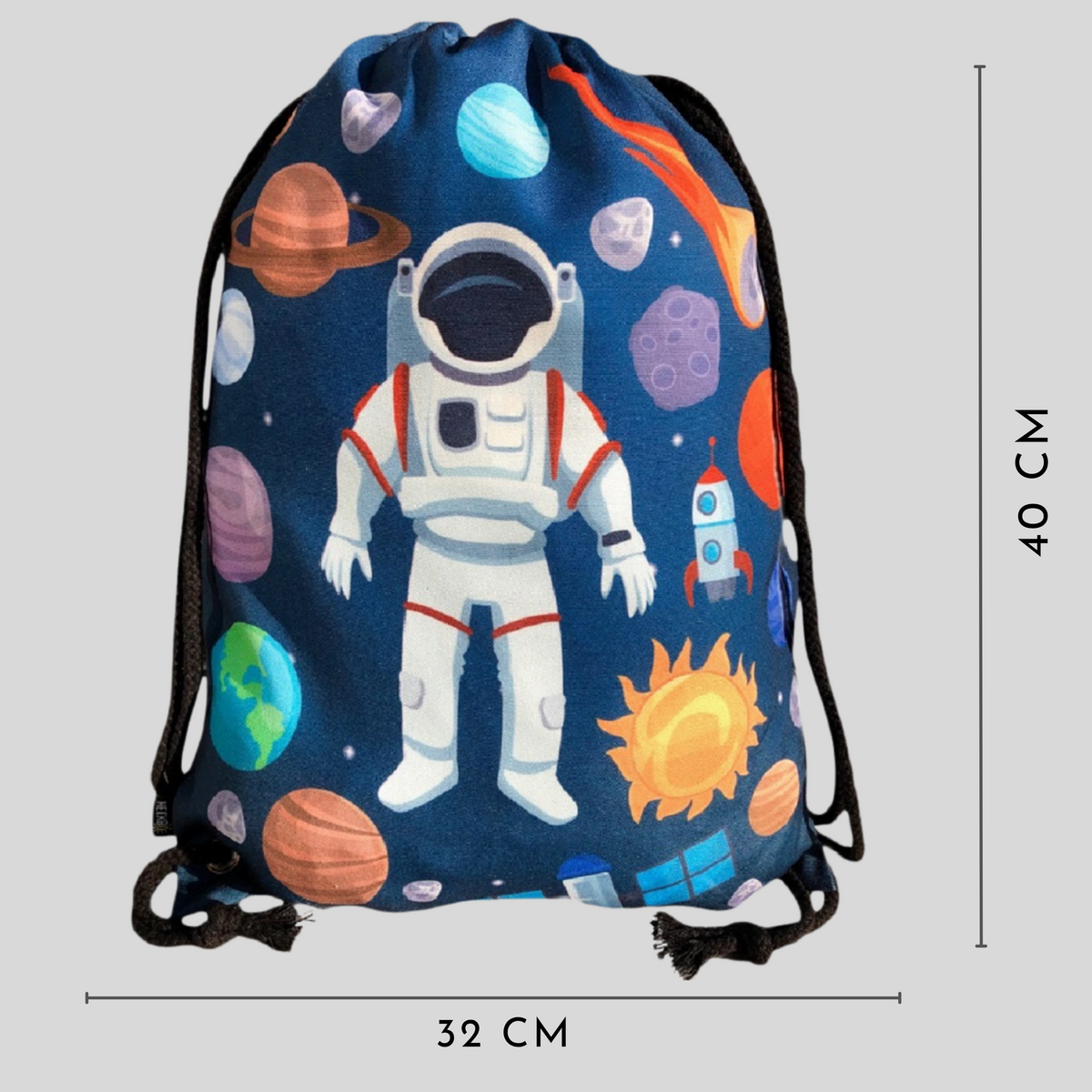 Gym Bag Astronaut voor kinderen - Zwart