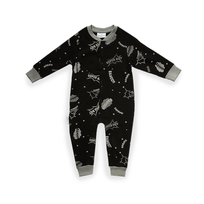 Super Boy F&D Onesie Tiener | Zwart