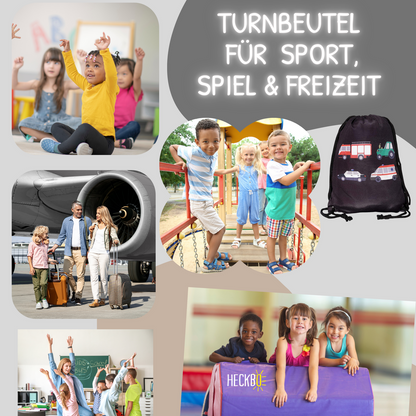Gym Bag -auto's voor kinderen zwart