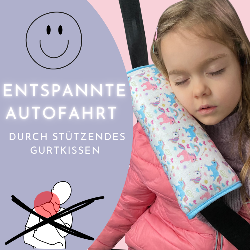 Auto slaapkussen eenhoorn