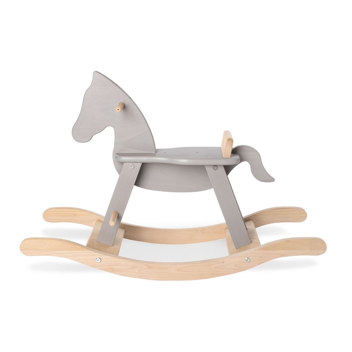 Rockled paard "Pinolino" met ring, grijs/natuurlijk