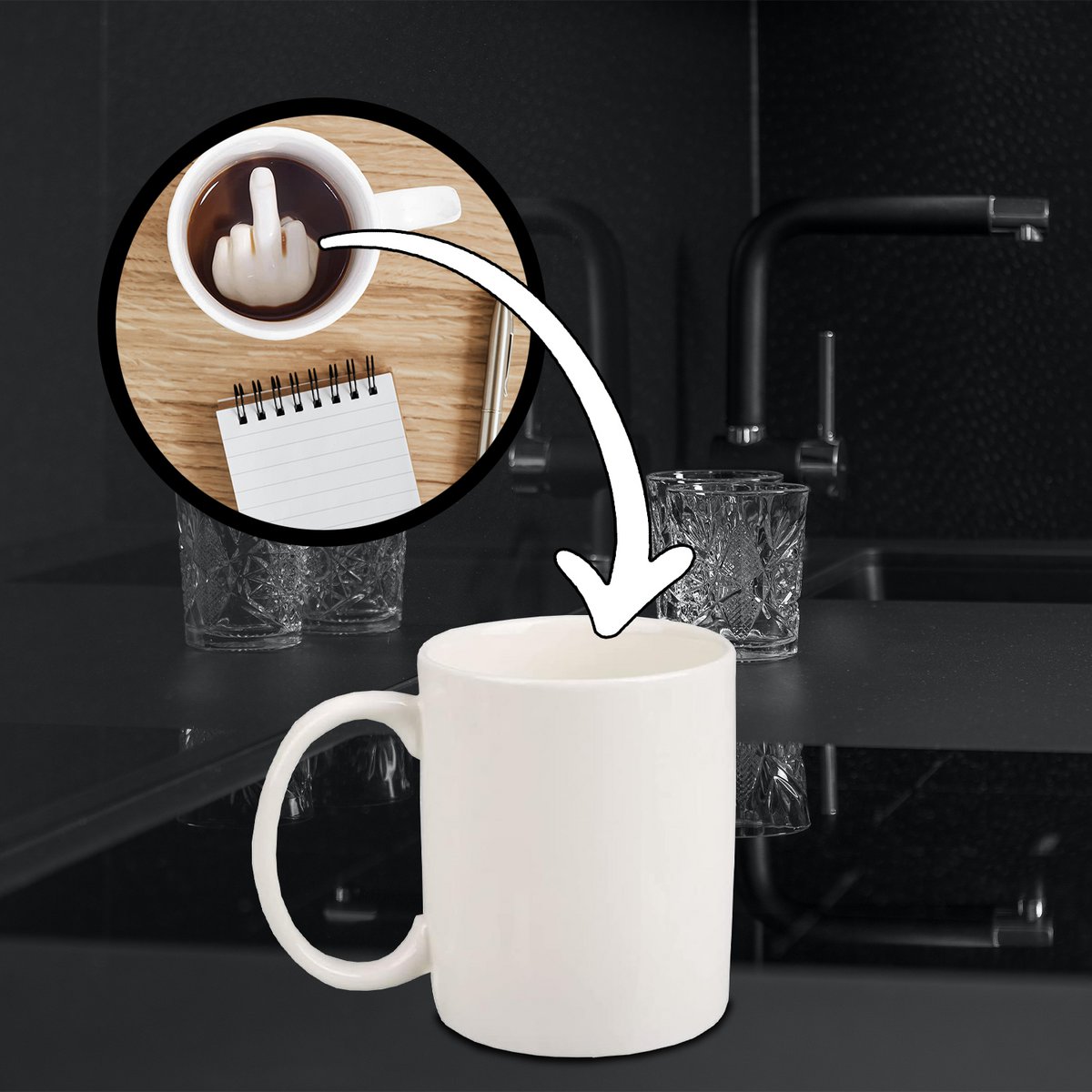 Mad Monkey -Mug "UP YOURS"