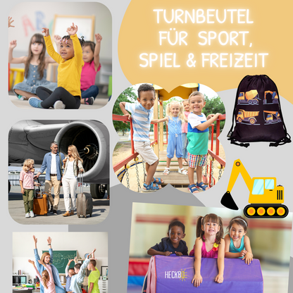 Kindergymtas Bouwvoertuigen 4 Zwart