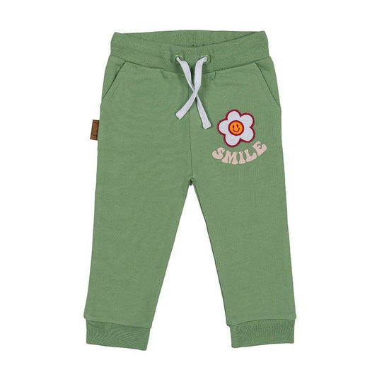 Flower Power joggingbroek effen | Groente