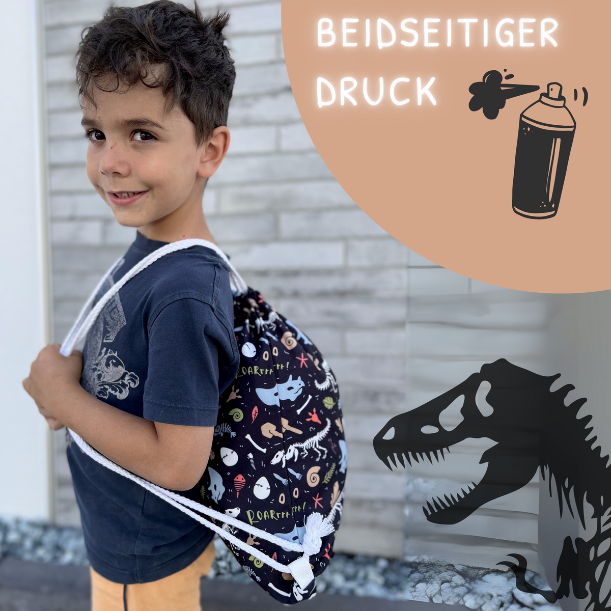 Gymnastiek voor kinderen Dino Skeleton Bag