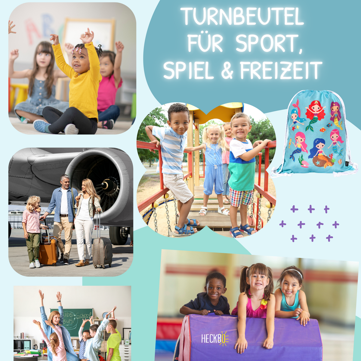 Sporttas zeemeermin turkoois