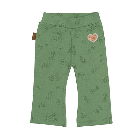 Flowerpower uitlopende broek AOP | Groente