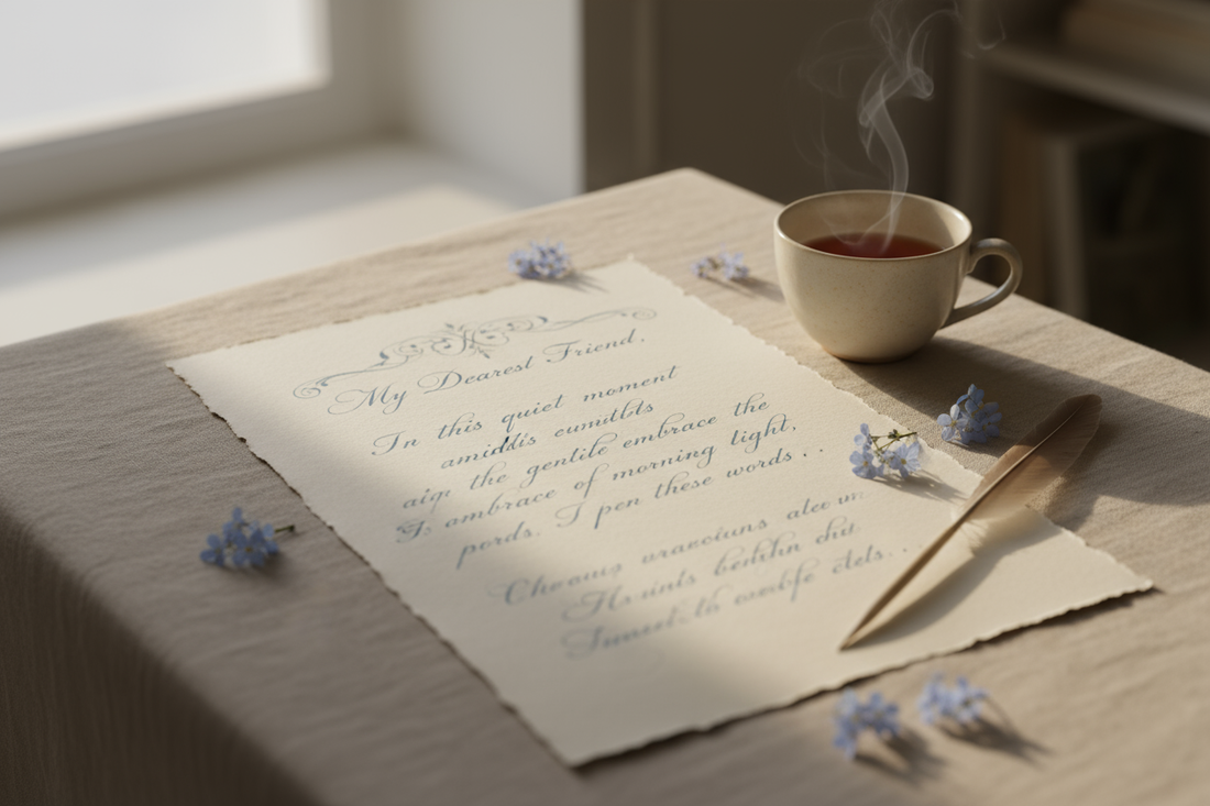 Een mooie brief in een rustige stijl