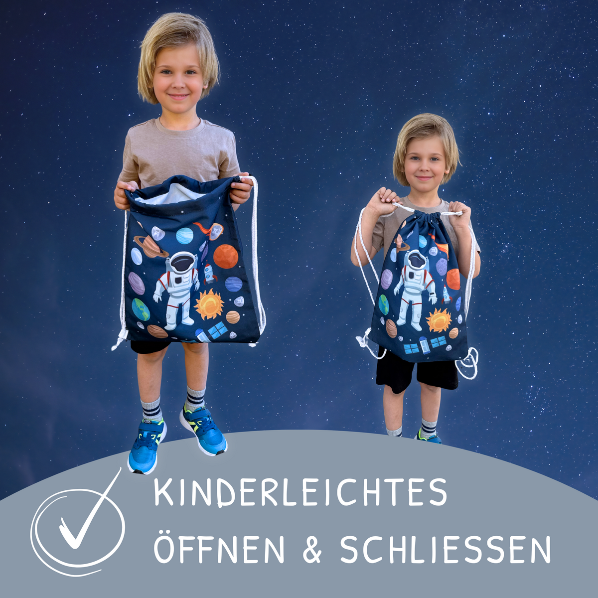 Gym Bag Astronaut voor kinderen - Wit