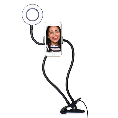 Vlogging Light - LED Selfie Ring Light met Smartphone Houder